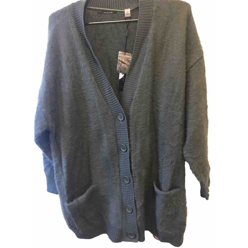 Tahari Women’s Cardigan/Sweater Soft Oversized Alpine Green Color Size S